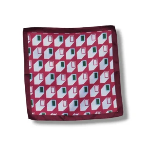 PAÑUELO CUBOS GRANATE