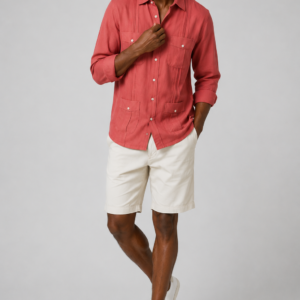 CAMISA GUAYABERA CORAL