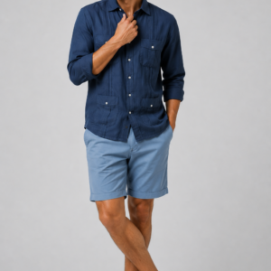 CAMISA GUAYABERA INDIGO